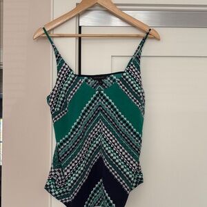 Banana Republic Geometric Patterned Camisole in Green and Blur
